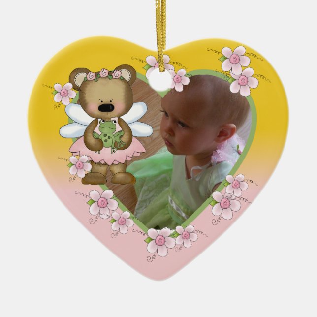 Personalised Angel Bear Photo Ornament (Front)
