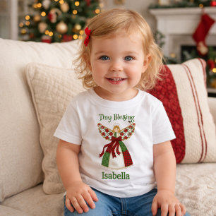 Personalised Angel Design – Cute Patchwork Style Baby T-Shirt