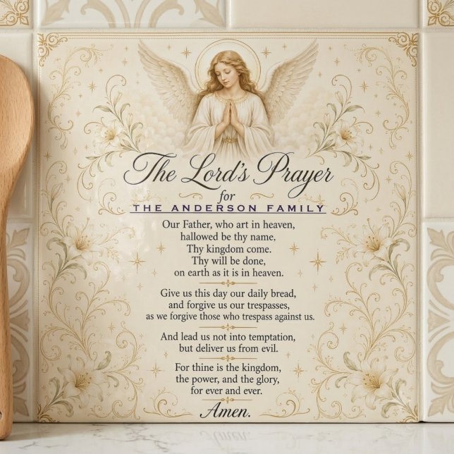 Personalised Angel Lord’s Prayer Family Name Tile (Creator Uploaded)