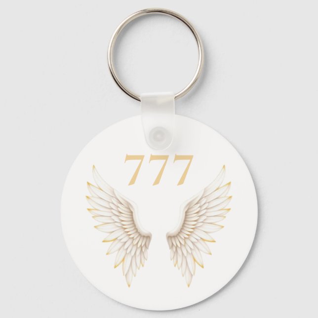 Personalised Angel Number with Elegant Wings Key Ring (Front)