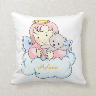 Personalised Angel On Cloud Throw Pillow