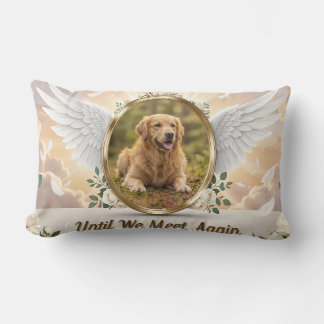 Personalised Angel Wings Pet Memorial Portrait Lumbar Cushion