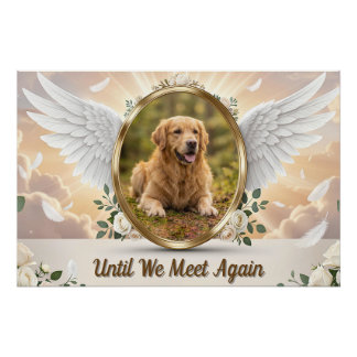 Personalised Angel Wings Pet Memorial Portrait Poster