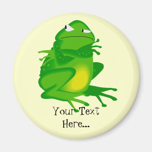 Personalised Angry Green Frog Magnet