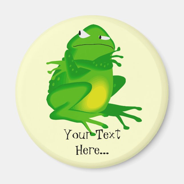 Personalised Angry Green Frog Magnet (Front)
