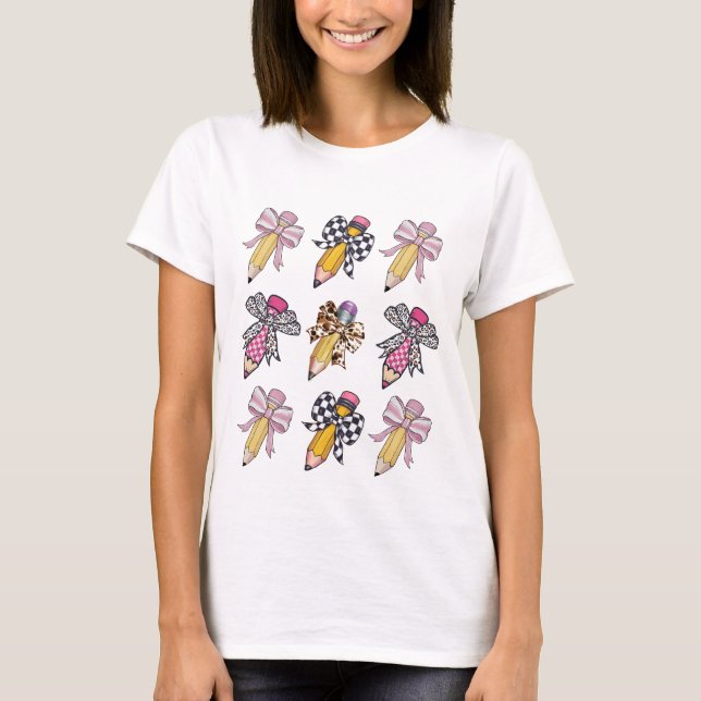 Personalised animal print coquette bows T-Shirt (Front)