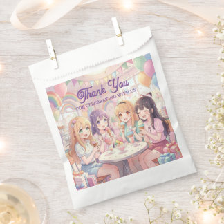 Personalised Anime Girl's Ice Cream Birthday Party Favour Bags
