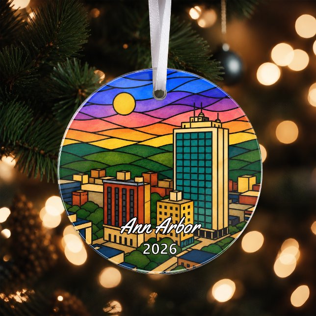 Personalised Ann Arbor Acrylic Ornament, Custom Mi Ornament (Creator Uploaded)