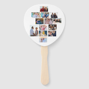 Personalised Anniversary 13 Photo Collage  Hand Fan