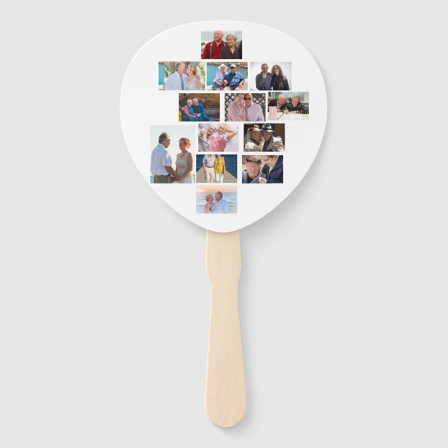 Personalised Anniversary 13 Photo Collage  Hand Fan (Front)