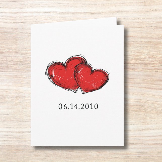 Personalised Anniversary Card with Red Hearts Date (Creator Uploaded)