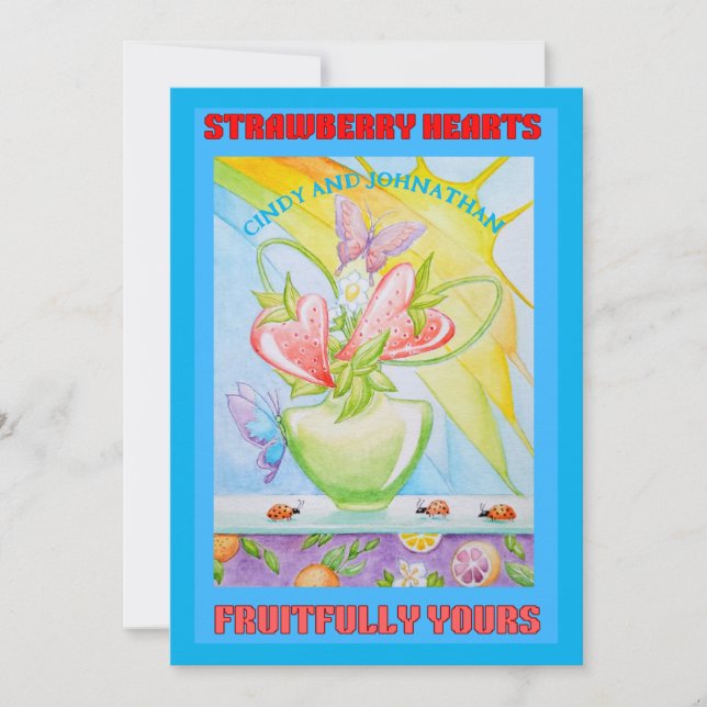 Personalised Anniversary Flat Holiday Card (Front)