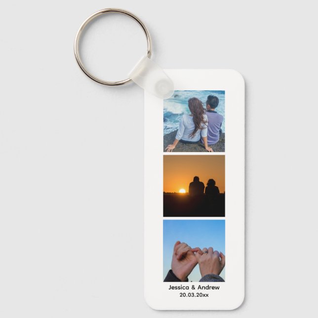 Personalised Anniversary Gifts - Custom Couple Key Ring (Front)