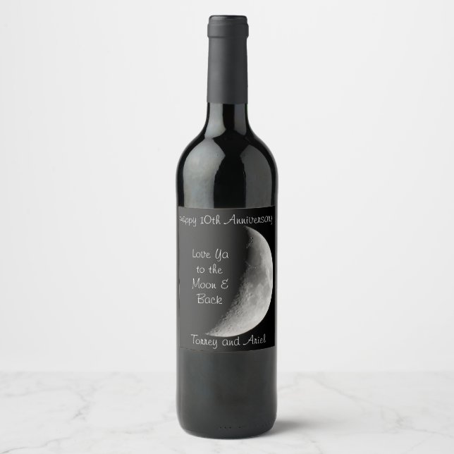 Personalised Anniversary or Wedding Love to the  Wine Label (Front)