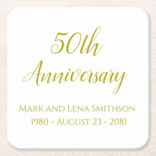 Personalised Anniversary Paper Party Drink Coaster
