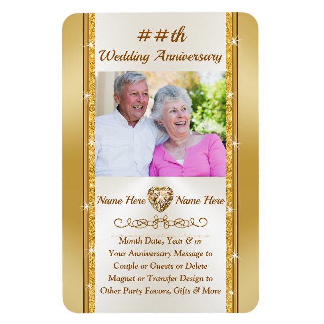 Personalised Anniversary, Party Favours with Photo Magnet (Vertical)