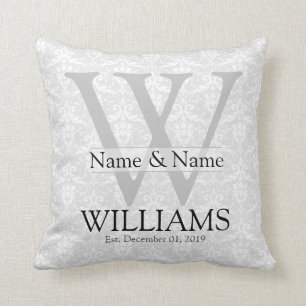Personalised Anniversary, Wedding, Occasion Damask Cushion