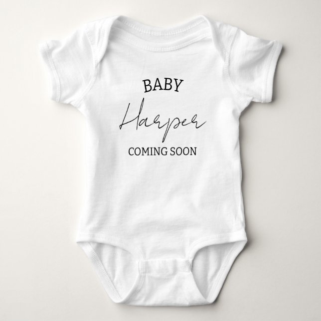 Personalised Announcement Baby bodysuit, Pregnancy Bodysuit (Front)