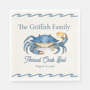 Personalised Annual Crab Boil Paper Napkins