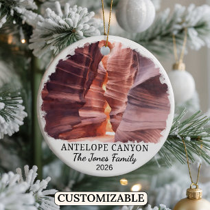 Personalised Antelope Canyon Ornament, Arizona Ceramic Tree Decoration