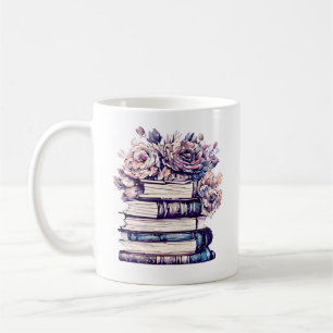 Personalised Antique Books and Roses Coffee Mug