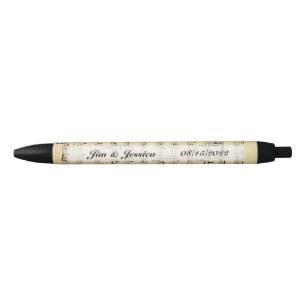 Personalised Antique Music Theme Black Ink Pen