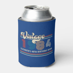 Personalised Any Age Vintage Custom Photo Birthday Can Cooler