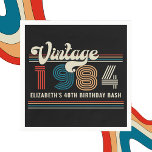 Personalised Any Age Vintage Custom Photo Birthday Napkin<br><div class="desc">Add a touch of classic nostalgia to your birthday celebration with our Personalised Any Age Vintage Custom Photo Birthday Napkins! Perfect for milestone birthdays like 70th, 80th, or 90th, or any age celebration from 21st to 60th, these napkins capture the timeless charm of yesteryears. Crafted with a vintage retro design,...</div>