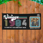 Personalised Any Age Vintage Photo Birthday Cool Banner<br><div class="desc">Step back in time and celebrate your birthday in style with our Personalised Any Age Vintage Photo Birthday Banner! This classic banner combines simple modern script with stylish retro typography, creating a timeless design that's perfect for any outdoor birthday party. Whether you're turning 18 or 80, our banner adds a...</div>