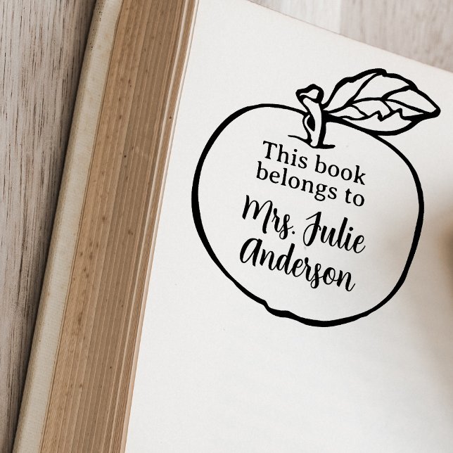 Personalised Apple Book Stamp for Teachers (Creator Uploaded)