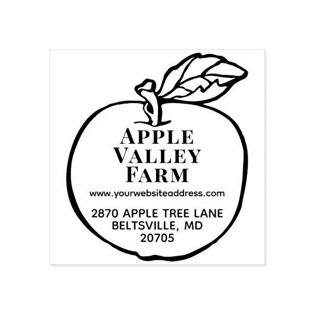 Personalised Apple Orchard Return Address Rubber Rubber Stamp (Imprint)