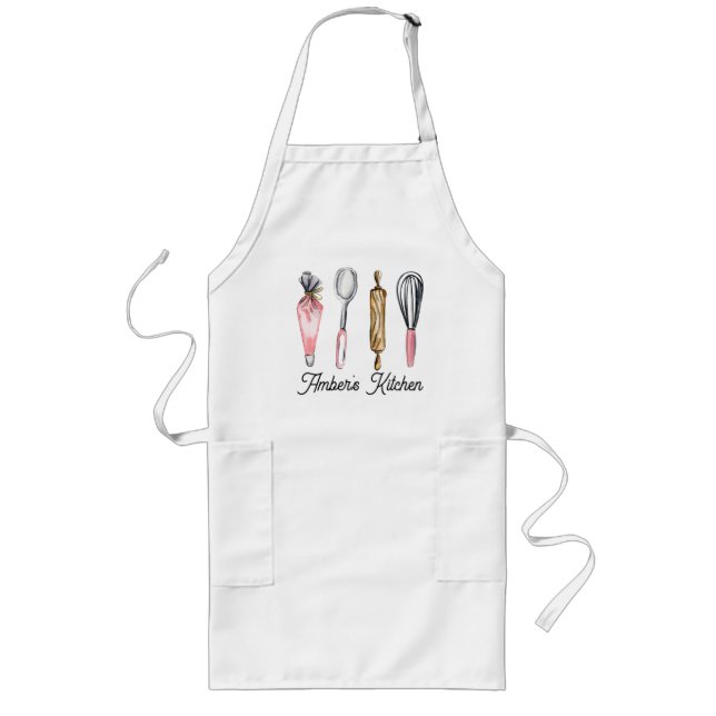Personalised Apron, Name Apron, Custom Name Long A Long Apron (Front)