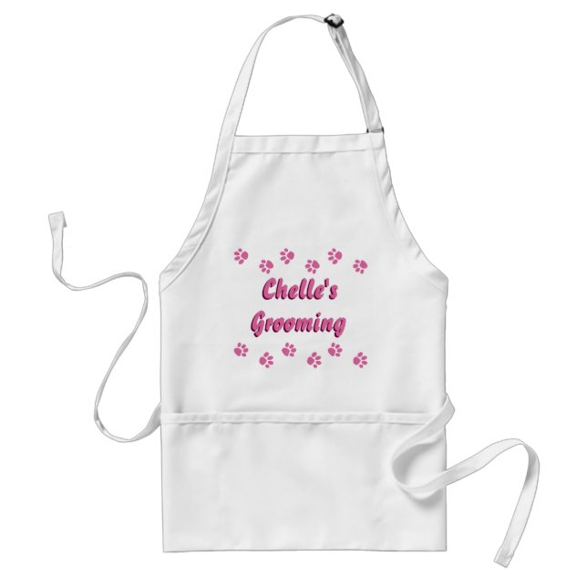 Personalised Apron With Pink Paw Prints (Front)