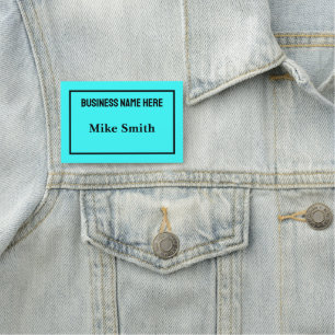 Personalised Aqua Blue Name Badge