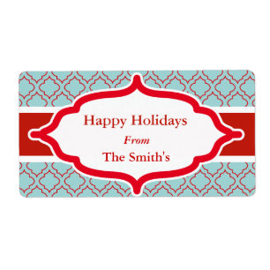 Personalised Aqua Holiday Labels