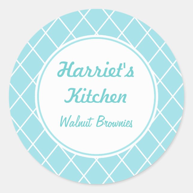 Personalised Aqua Kitchen Stickers (Front)
