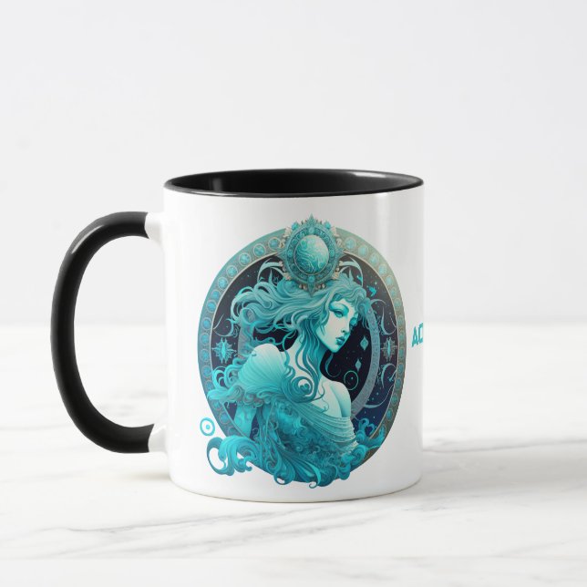 Personalised Aquarius Zodiac Astrology Birthday  Mug (Left)
