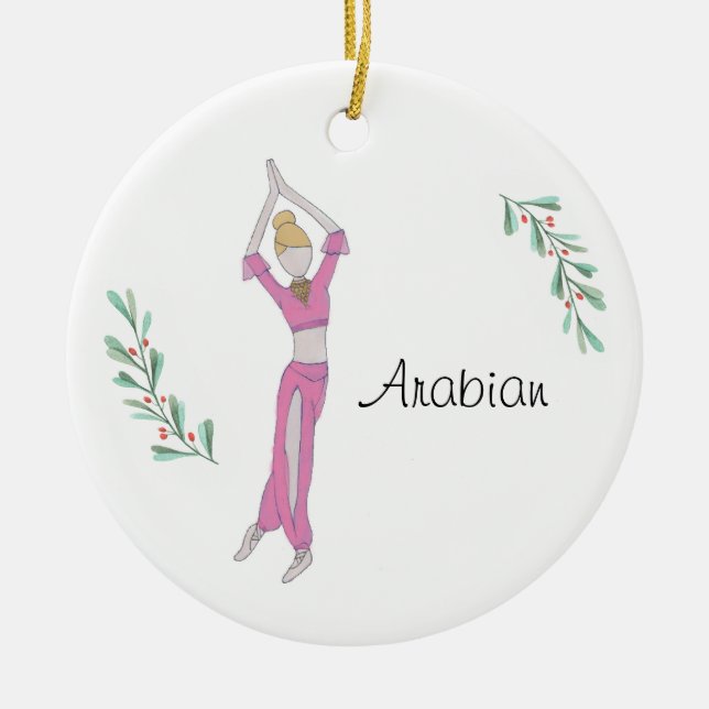 Personalised Arabian Keepsake  Ceramic Ornament (Front)
