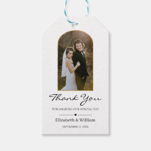 Personalised Arched Frame Wedding Photo Thank You Gift Tags