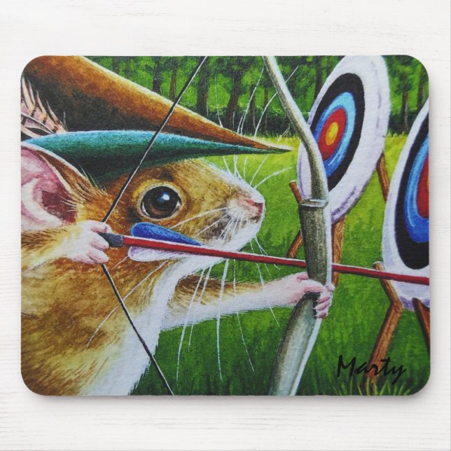 Personalised Archery Camp Mouse Bow & Arrow Art   Pad (Front)