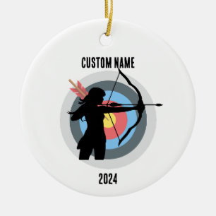Personalised Archery Girl Christmas Ornament