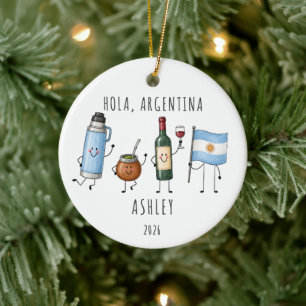 Personalised Argentina Travel Ornament
