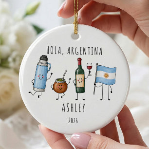 Personalised Argentina Travel Ornament
