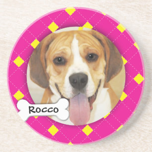 Personalised Argyle Dog Photo Coaster