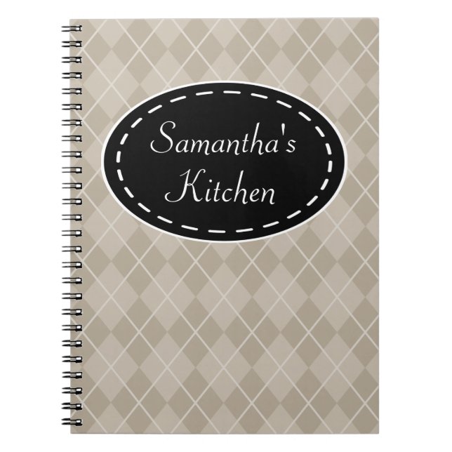 Personalised Argyle Kitchen Recipe Notebook Gift (Front)