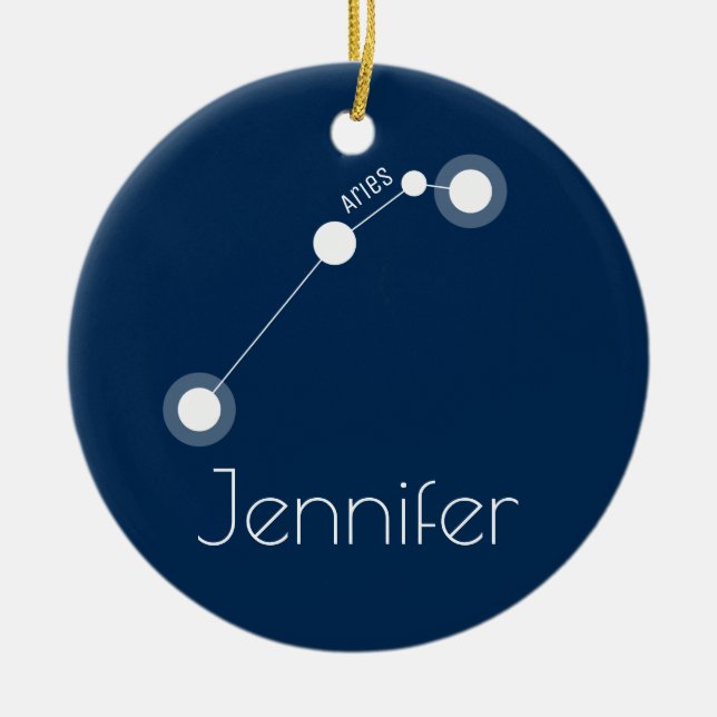 Personalised Aries Constellation Ornament (Front)