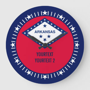 Personalised Arkansas State Flag Design on a Large Clock