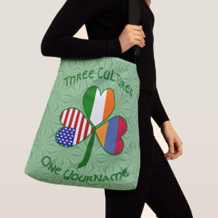 Personalised Armenia Ireland USA Shamrock Crossbody Bag