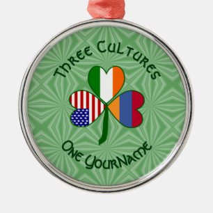 Personalised Armenia Shamrock Metal Tree Decoration
