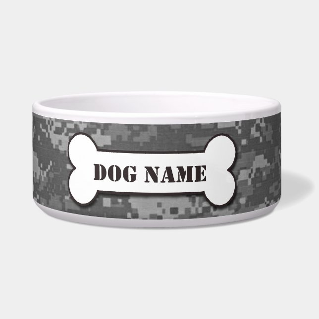 Personalised Army ACU Camouflage Dog Bowl (Front)